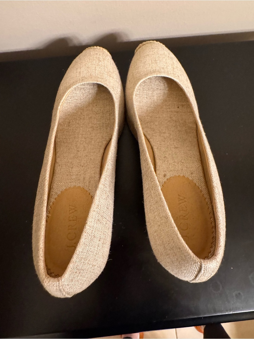 J. Crew Natural Linen Espadrille Wedge Pumps - Picture 5 of 6